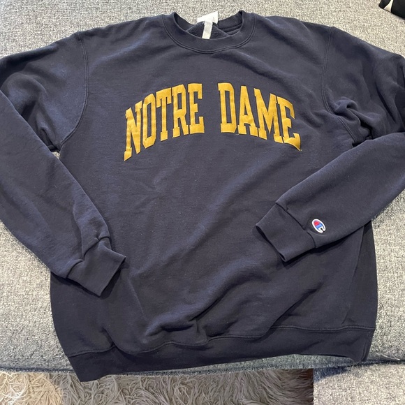 Vintage Champion ECO Authentic NOTRE DAME sewn letters football Sweatshirt L - Picture 1 of 3